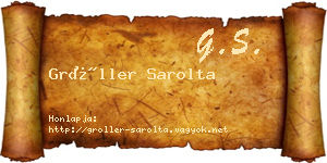 Gröller Sarolta névjegykártya